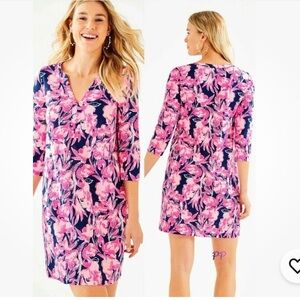 Lilly Pulitzer Daphne Inky Navy Flamingle Pink and Blue Floral Sz XS
